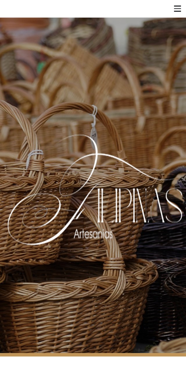Filipinas Artesanias homepage on a phone — woven baskets behind the script wordmark
