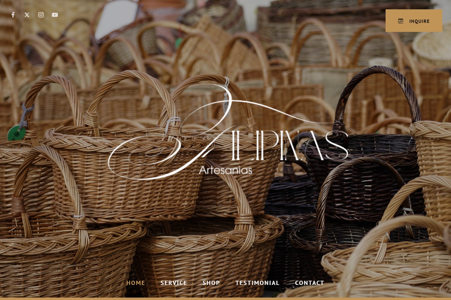 The Filipinas Artesanias handcraft storefront website homepage